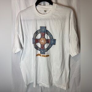 White Celtic Cross T-Shirt